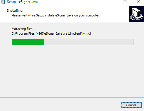 Bấm “Install” để tiếp tục quá trình Setup file eSigner Java
