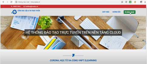 đăng nhập vào website học trực tuyến VNPT E-learning