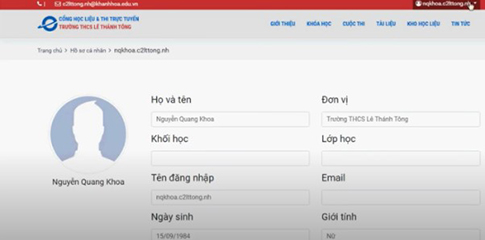 đăng nhập vào website học trực tuyến VNPT E-learning bước 4