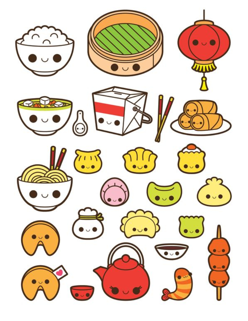 vẽ sticker do an cute